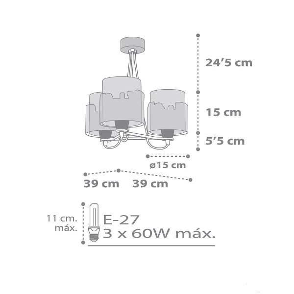 Lampa sufitowa Pojazdy potrójna 3x60W E27 Samochody