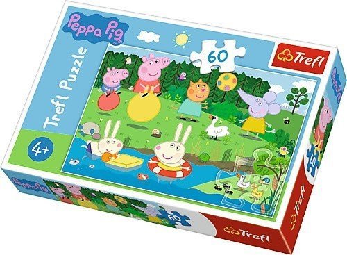 PUZZLE 60 EL ŚWINKA PEPPA Pig Wakacyjna zabawa Trefl 17326