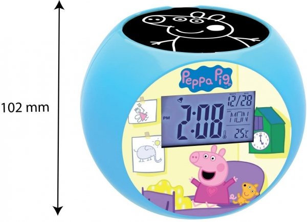Budzik zegar z projektorem Radio Świnka Peppa Pepa Pig