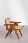 Fotel do salonu jasny brąz Lila z drewna rattanowego z podłokietnikami