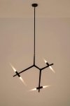 Lampa wisząca sufitowa Kandell 6 czarna - aluminium, szkło