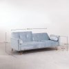 3-osobowa sofa do salonu rozkładana z funkcją spania z zielonego aksamitu na metalowych nóżkach