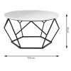 Stolik kawowy Diamond 70 cm czarno-biały