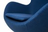 Fotel atlantycki niebieski.26 - wełna, podstawa czarna