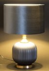 Granatowo złota lampa stołowa stojąca
