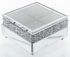 Dekoracyjna kryształowo lustrzana szkatułka pojemnik na drobiazgi na biżuterię