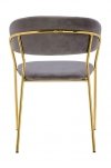 Krzesło kolor jasny szary - welur, podstawa złota