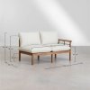 zestaw ogrodowy meble do ogrodu Alvin SKLUM komplet sofa, fotel i stolik z drewna akacjowego