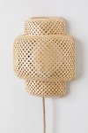 Kinkiet lampa ścienna Tama z bambusowego drewna do sypialni salonu boho