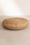 pufa jutowa Peter 80 cm do salonu okrągła w naturanym kolorze - SKLUM