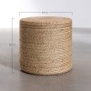 Stolik pomocniczy jutowy pufa boho w kolorze naturalnym do salonu