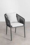 krzesło ogrodowe Arhiza Classic z podłokietnikami SKLUM – aluminium i pleciona lina, elegancki styl na taras i do ogrodu – Bellissima Casa