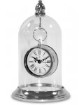 Klasyczny pałacowy zegar podwieszany ze szklanym kloszem na komodę lub konsolę