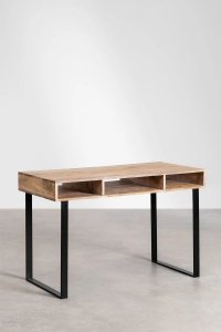 Biurko do nauki Geoffrey z drewna mango industrialne biurko do pracy