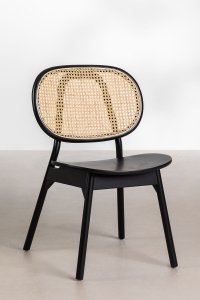 Eleganckie drewniane krzesło Argo do stołu jadalni z profolowanym siedziskiem kolor czarny