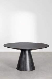 Stół Chase Okrągły 140 cm Do Jadalni Salonu Mango Czarny
