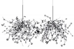 Lampa wisząca spadające monety chromowana - metal