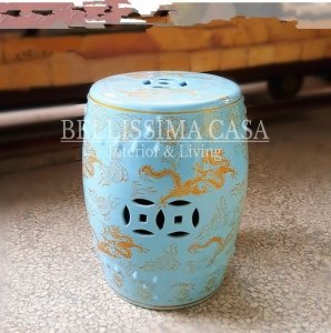 Stołek taboret stolik ceramiczny pomocniczy porcelanowy wielobarwny wzór 2 - import
