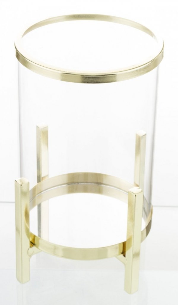 Świecznik dekoracyjny metalowo szklany