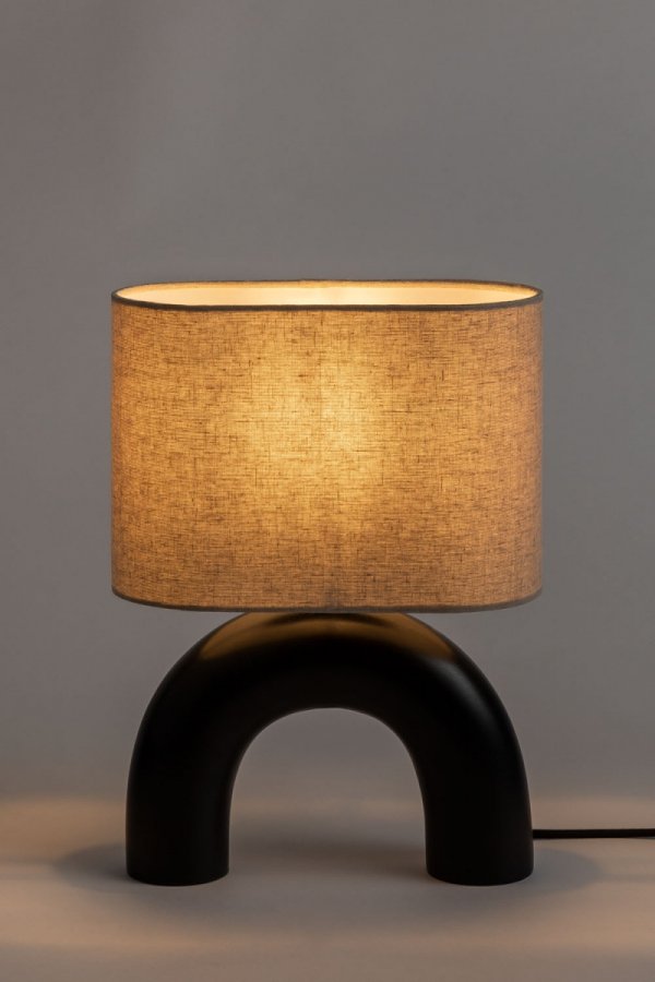 Lampa lampka stojąca na stolik nocny Cadence do salonu czarna