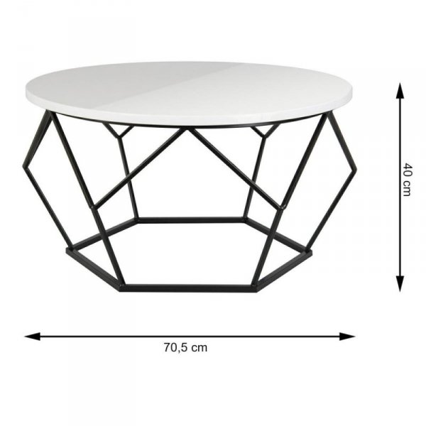 Stolik kawowy Diamond 70 cm czarno-biały