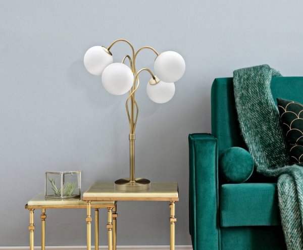 Lampa stołowa Palm złota do salonu, biura lub sypialni