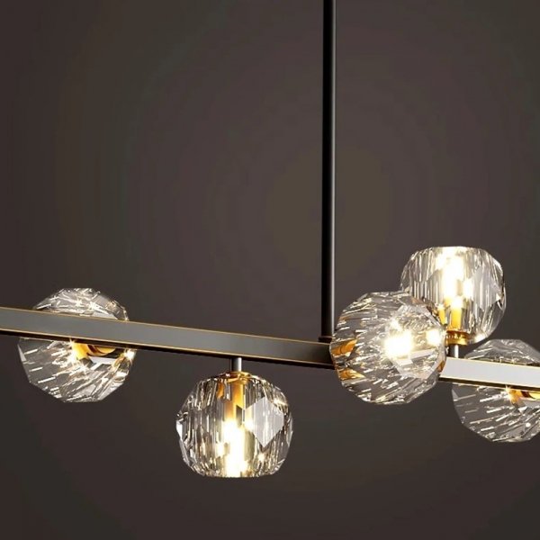 Lampa wisząca Wenecja żyrandol 12 kloszy black metalowo akrylowa LED do salonu