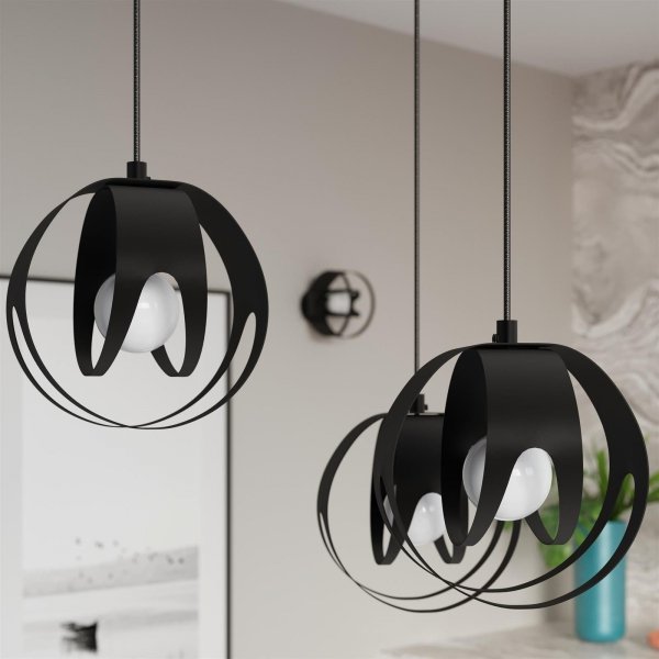 Pojedyncza lampa wisząca spot czarny Toulouse