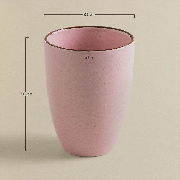 Zestaw 4 szklanek Bremen z porcelany o pastelowych kolorach i nieregularnym wzornictwie, idealny do boho aranżacji stołu Sklum
