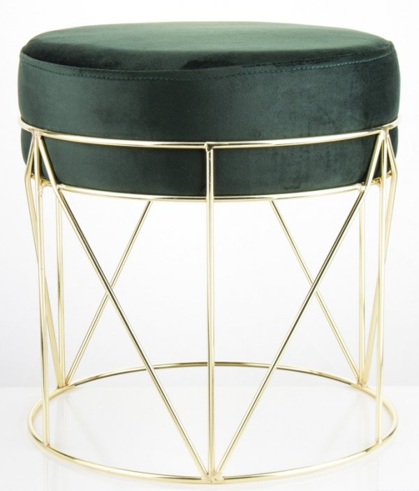 Pufa glamour w kolorze zielonym elegancki stołek siedzisko 