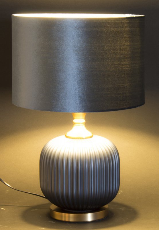 Granatowo złota lampa stołowa stojąca