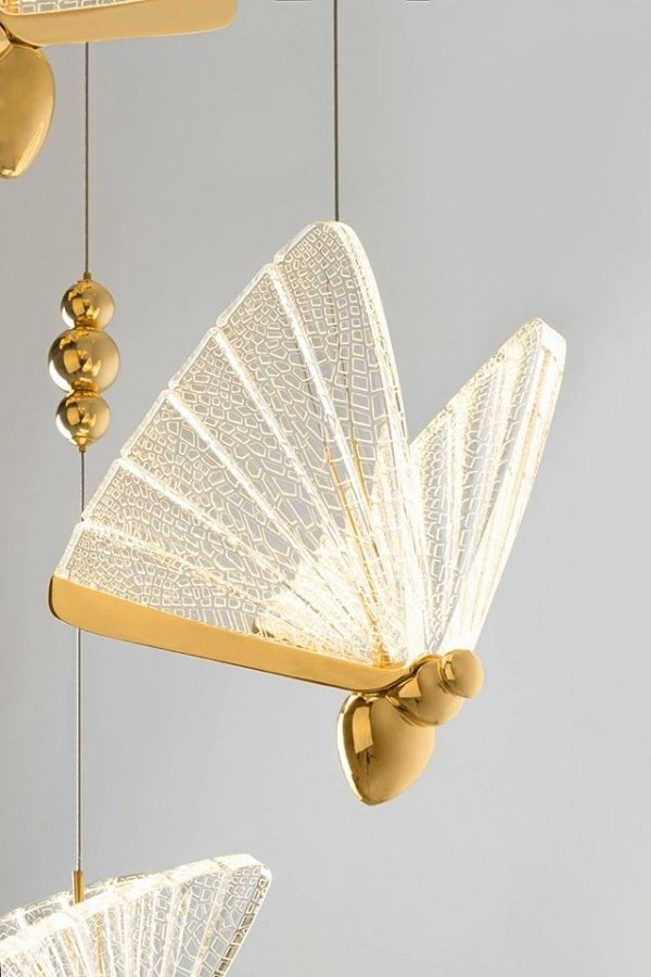 Zmysłowy żyrandol lampa sufitowa lampa wisząca MOTYLE glamour do salonu holu