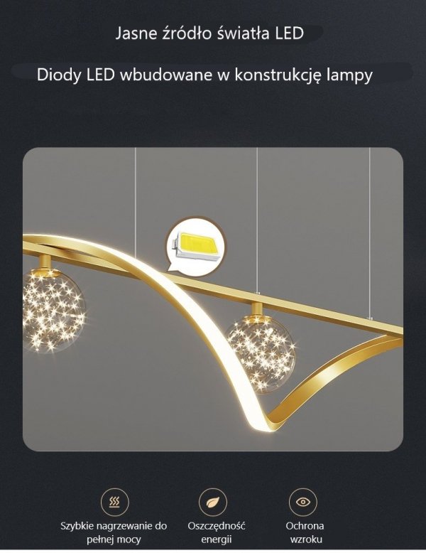 Unikalny i Elegancki Żyrandol LED Bristol na Sufit do Salonu jako Lampa Wisząca