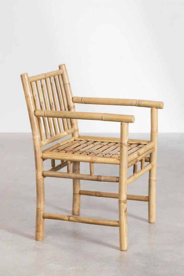 Zestaw mebli do ogrodu stół 200x80 cm bambusowy i 8 krzeseł Xenia