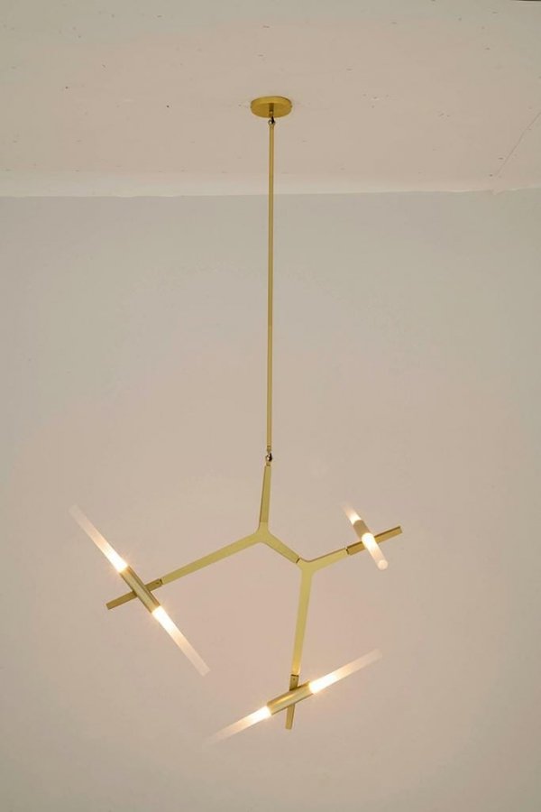 Lampa wisząca sufitowa Kandell 6 złota - aluminium, szkło