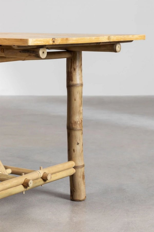 zestaw mebli do ogrodu stół 200x80 cm bambusowy i 8 krzeseł Xenia