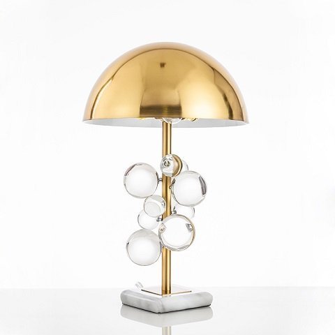 Dekoracyjna lampa stojąca na stół złota do salonu Junko