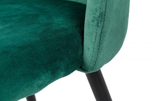 Krzesło NICOLE zielone - welur, metal