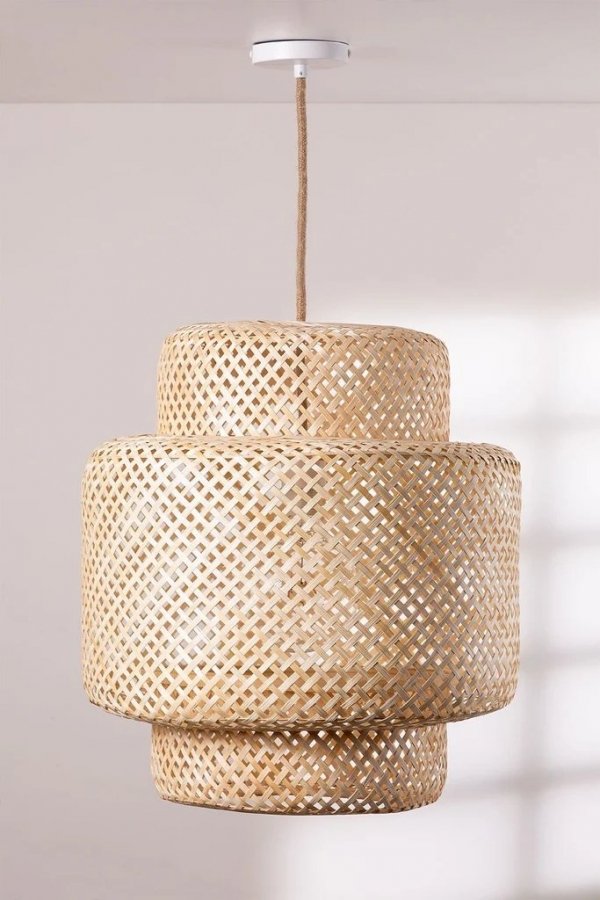 Lampa wisząca sufitowa bambusowa boho 