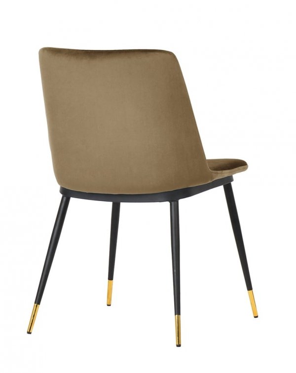 Tapicerowane krzesło w kolorze khaki beżowym