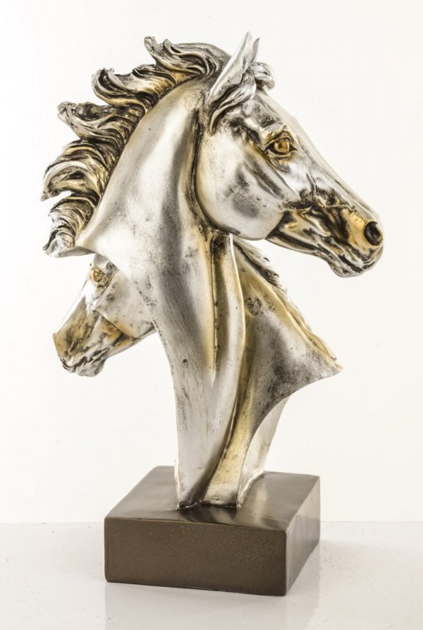 Figurka dekoracyjna dwie głowy koni na podstawce