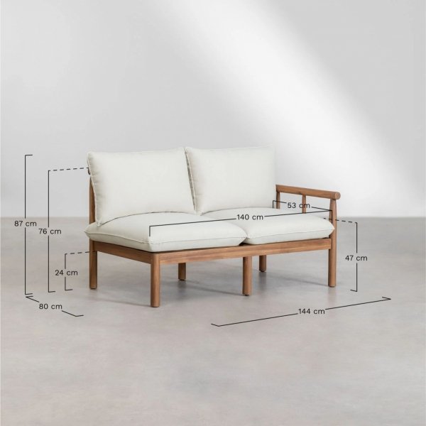 zestaw ogrodowy meble do ogrodu Alvin SKLUM komplet sofa, fotel i stolik z drewna akacjowego