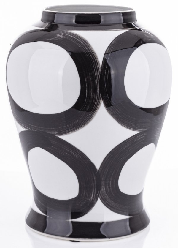 Pojemnik ceramiczny wazon z chińskiej ceramiki biało czarny