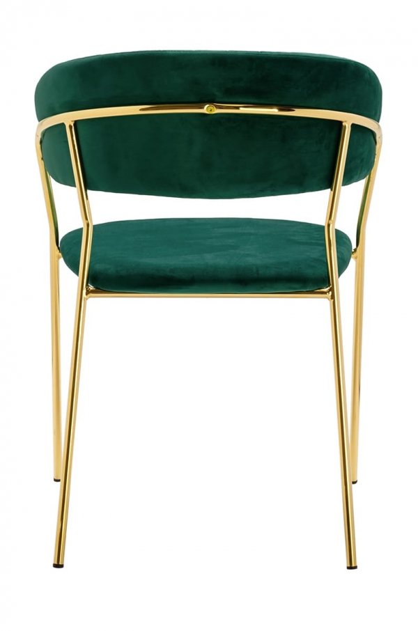 Krzesło ciemny zielony - welur, podstawa złota
