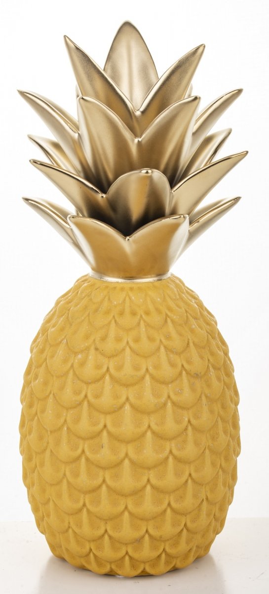 Figurka dekoracyjna dekoracja do salonu ananas żółto-złoty