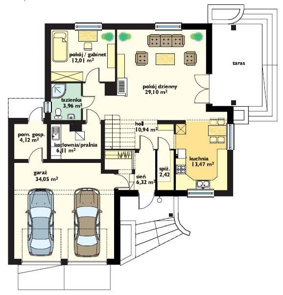 Projekt domu Zalesie pow.netto 192,38 m2