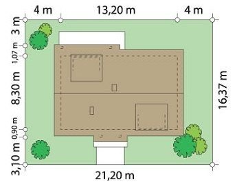 Projekt domu Fraszka pow.netto 154,46 m2