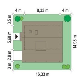 Projekt domu Szarejka pow.netto 63,63 m2