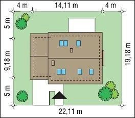 Projekt domu Zgrabny pow.netto 135,68 m2