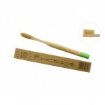 Bambusowa szczoteczka do zębów Mohani - zielona, włosie miękkie, profilowane